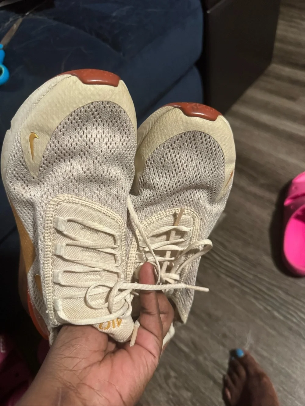 Nike Women's Air Max 270 in Cream, Gold & Brown